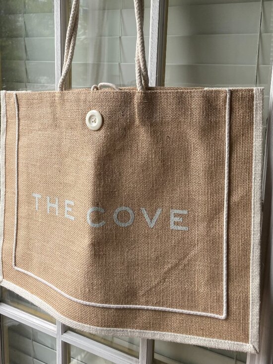 Handbags - The Cove Atlantis in the Bahamas-tan jute burlap beach bag